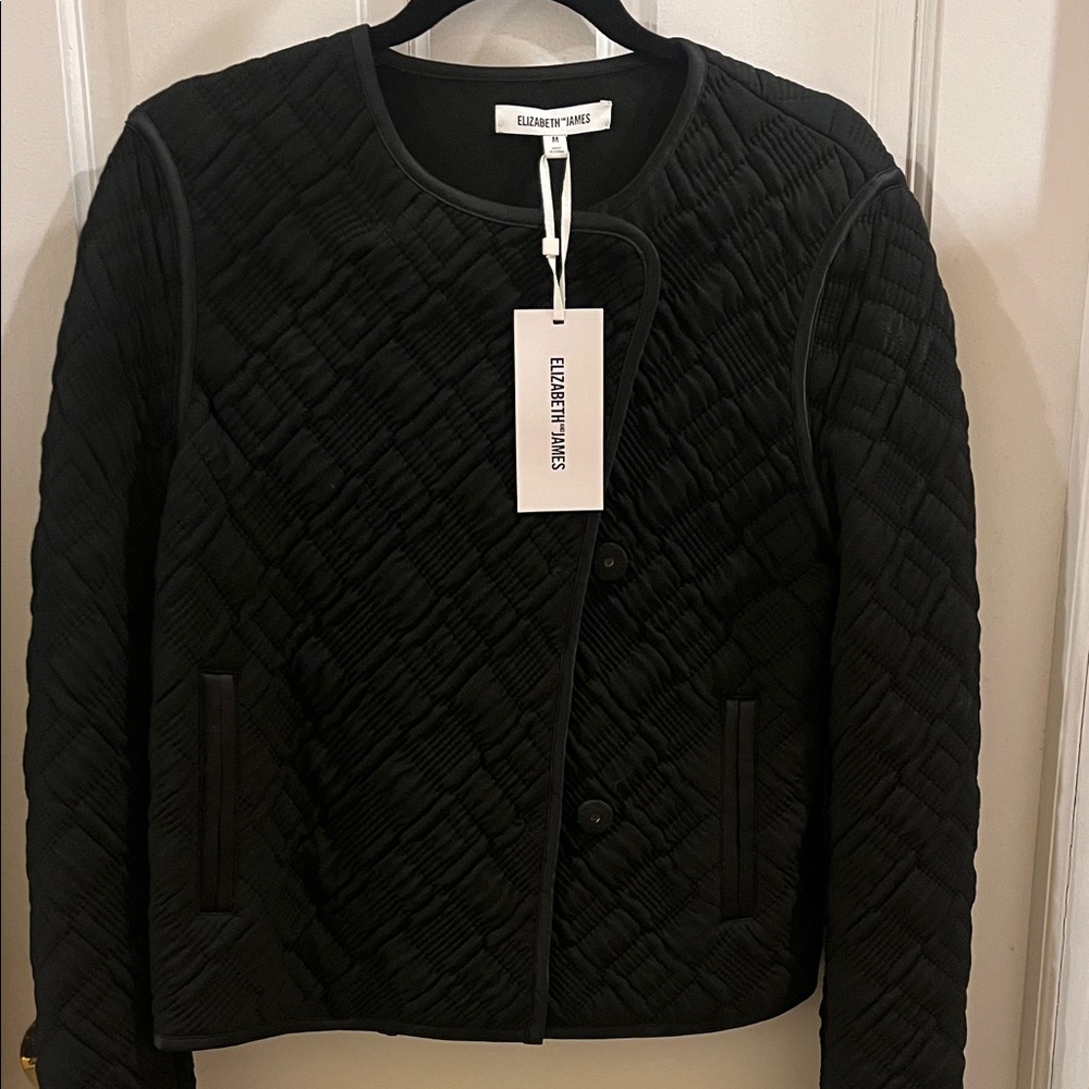 Elizabeth and James Quilted Black Short Jacket NWT Size Medium